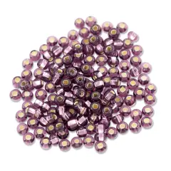 Czech Seed Bead 6/0 (4mm) Beads Silver Lined Amethyst Beads