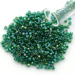 Miyuki Delica Seed Bead 11/0 Transparent Dark Green AB