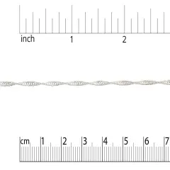 JewelrySupply 1mm Silver Plated Spiral Link Chain (1 Foot)