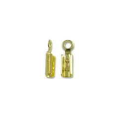 JewelrySupply Connector - Fold Over 2x7.5mm Gold Plated (4-Pcs)