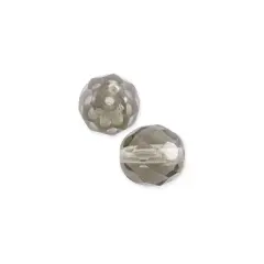 Czech Fire Polished Glass Round Beads 6mm Black Diamond (Package of 10)