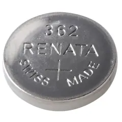 RENATA 362 Non-rechargeable Battery, Watch, Single Cell, Silver Oxide, 24 mAh, 1.55 V, SR58, Flat Top (1 piece)