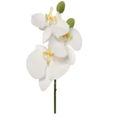 12-Pack: White Phalaenopsis Pick with 3 Silk Flowers by Floral Home&reg;