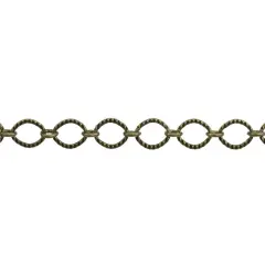 JewelrySupply 9x6mm Antique Brass Plated Textured Long and Short Chain (Priced per Foot)