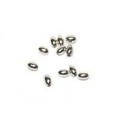 Oval Bead 4.5x3mm Sterling Silver (4-Pcs)