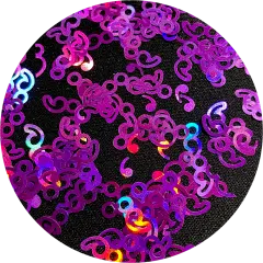 Polyester Glitter - Semicolon Glitter Shape by Glitter Heart Co.&trade;