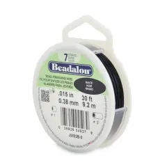 Black Beadalon Beading Wire .015" Thickness 7 Strand (30 Feet)