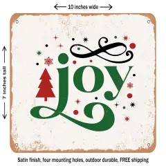 DECORATIVE METAL SIGN - Joy - Vintage Rusty Look