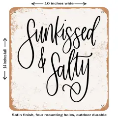 DECORATIVE METAL SIGN - Sunkissed and Salty- Vintage Rusty Look