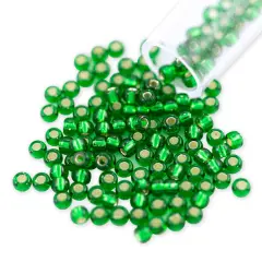 Miyuki Round Rocaille Seed Bead 8/0 Silver Lined Kelly Green