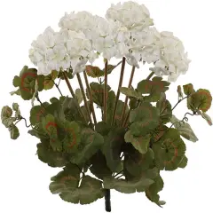 18" White Geranium Flower Bushes - Set of 4, Lifelike Artificial Blooms, Perfect for Home, Garden & Patio D&eacute;cor - Spring & Summer Accent, Floral Home by Artificial Flowers