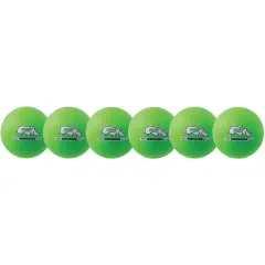 Rhino Skin&reg; 6-Inch Low Bounce Dodgeball Set, Neon Green, Set of 6