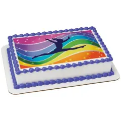 Gymnastics Edible Cake Topper Image 1/4 Sheet