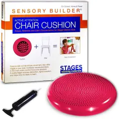 Sensory Builder Active Attention Chair Cushion for Wiggly Bottom Kids Seat, Red, 13" X 2.5
