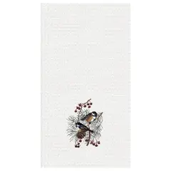 Chickadees Waffle Weave Cotton Kitchen Towel