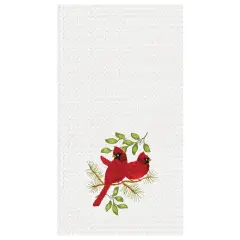 Song Bird Cardinals Waffle Weave Cotton Kitchen Towel