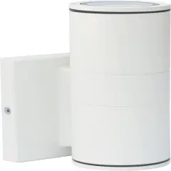 Nuvo 1-Light 10w Outdoor LED Wall Light Small Up or Down Sconce in White Finish warm-white