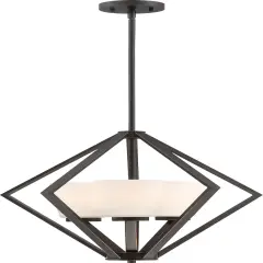Nome 3-Light Pendants Mounted Pendant Light Fixture in Mahogany Bronze Finish