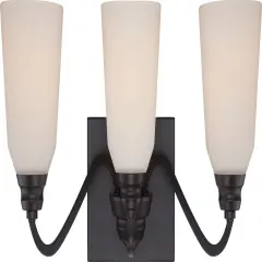 Calvin 3-Light Wall Mounted Vanity & Wall Light Fixture in Mahogany Bronze