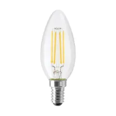 Satco 4.5 Watt B11 LED Clear 350 Lumens 3000K E14 European base 120 Volt Warm White