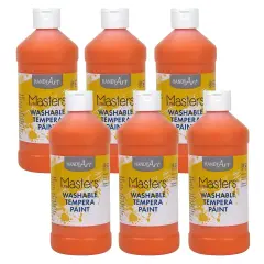 Little Masters&reg; Washable Tempera Paint, Orange, 16 oz., Pack of 6