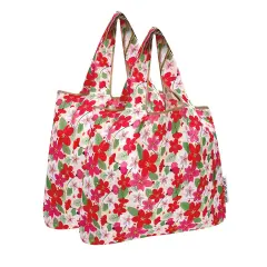 Wrapables Medium Foldable Tote Nylon Reusable Grocery Bag (Set of 2), Sakura