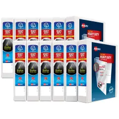 Avery Heavy-Duty View 3 Ring Binder, 1.5" One Touch EZD Rings, 1 White Binder (79195) - 12 Pack