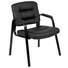 Emma and Oliver Fundamentals Executive Reception Chair with Metal Frame Black