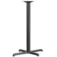 Emma and Oliver 23.5'' x 29.5'' Restaurant Table X-Base with 3'' Dia. Bar Height Column Black