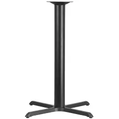 Emma and Oliver 33'' x 33'' Restaurant Table X-Base with 4'' Dia. Bar Height Column Black