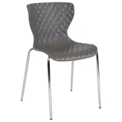 Emma and Oliver Contemporary Design Accent Dining Plastic Stack Chair Gray