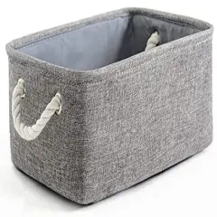 TheWarmHome Storage Bins for Shelves - 11.8x7.9x5.2 inch Grey Small Storage Baskets for Organizing, Fabric Storage Cubes Closet Organizer for Home Nursery Baby Toy Gift Laundry Organization Decorative (Gray)