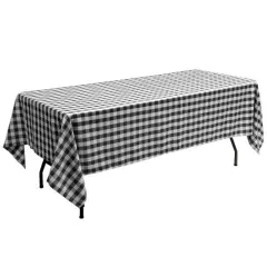 Set of 10 Rectangular Polyester Party Tablecloth Suitable for Dining Tables Picnic Tables and Cake Tables Black