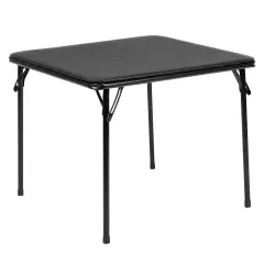 Emma and Oliver Kids Folding Game and Activity Table - Toddler Table for Daycare Center Black