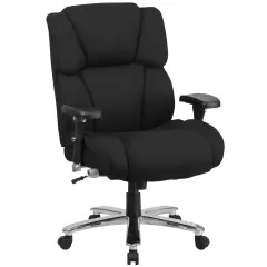 Emma and Oliver 24/7 400 lb. Big & Tall High Back Tufted Lumbar Knob Ergonomic Office Chair Black Fabric