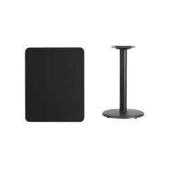 Emma and Oliver 24"x30" Rectangular Laminate Table with 18" Round Table Base Black
