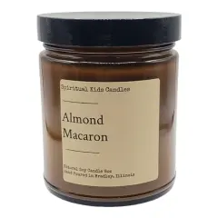 Almond Macaron Soy Candle 8oz 35-40 Hours Hand Poured with All Natural Soy Wax and Fragrant/ Essential Oils! | Food Candle | Birthday Gift |