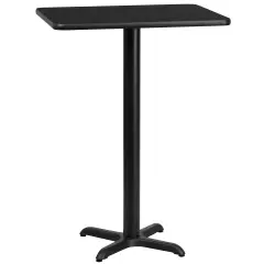Emma and Oliver 24"x30" Rectangular Laminate Bar Table with 22"x22" Base Black