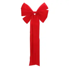 Northlight 6-Loop Velveteen Christmas Bow Decoration - 12" x 25" - Red