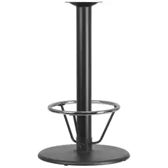 Emma and Oliver 24'' Round Restaurant Table Base with 4'' Dia. Bar Height Column and Foot Ring Black