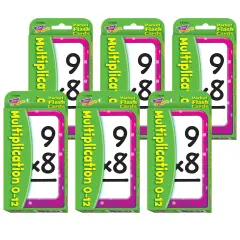 Multiplication 0-12 Pocket Flash Cards, 6 Packs