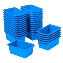 Scoop Front Storage Bins, Multipurpose Organization, 30-Pack Blue