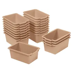 Scoop Front Storage Bins, Multipurpose Organization, 20-Pack Sand