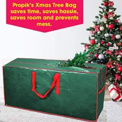 Christmas Tree Storage Bag | Fits Up to 9 Ft. Tall Disassembled Tree | 65&rdquo; X 15&rdquo; X 30&rdquo; Holiday Tree Storage Case | Xmas Storage Container with Handles and Sleek Zipper (Green)