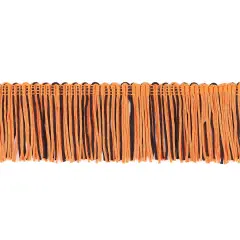 5 Yards of 2" Multicolor Chainette Fringe Trim | 5 yard cut Orange/Black