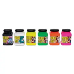 Chroma Acrylic Mural Paints - Neon, Set of 6, 16 oz jars