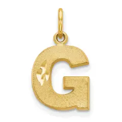 14K Gold Initial G Charm Jewelry FindingKing 20mm x 10mm