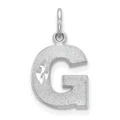 14K White Gold Initial G Charm Jewelry FindingKing 20mm x 10mm