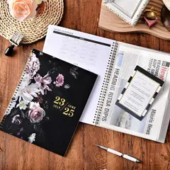 Monthly Planner 2023-2025 2-Year Calendar July 2023 to June 2025 9 x 11 Inches Large Planner with Monthly Tabs Twin-Wire Binding Useful Inner Pocket
