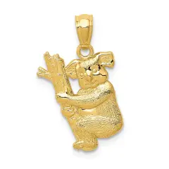 14K Gold Koala Pendant Charm Jewelry 17 x 12 mm